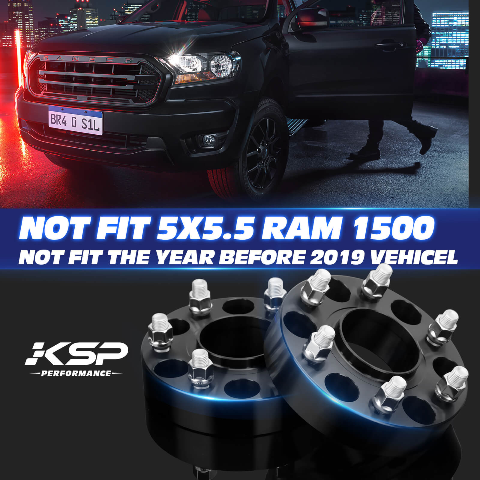 Wheel Spacers 6X5.5 Hubcentric 1.5 inch for 2019-2023 RAM 1500 Real Forged
