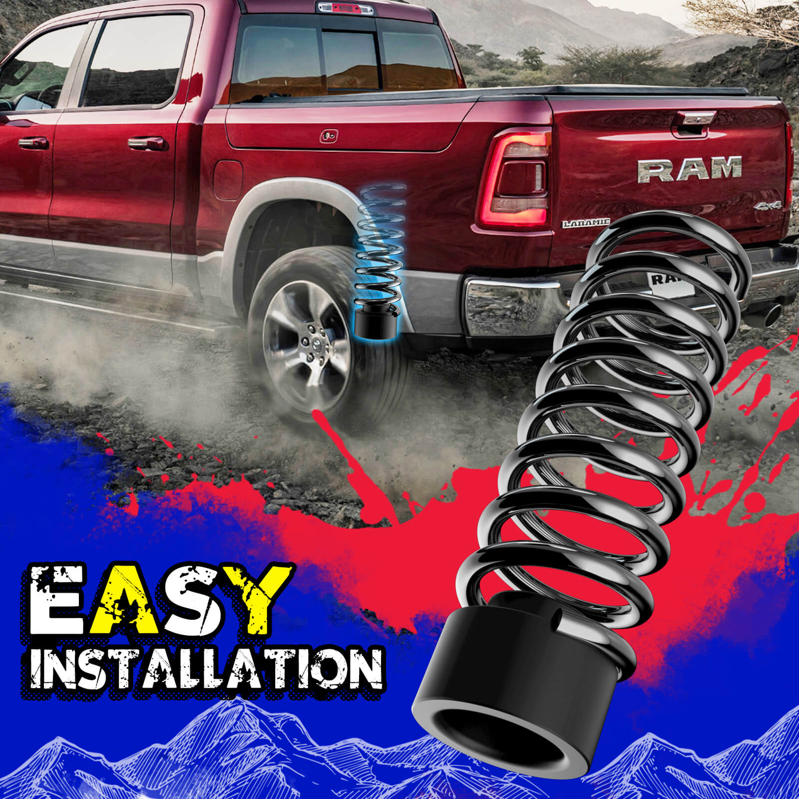 Ram 1500 Full Leveling Lift Kits 3" Front and 2" Rear for 2009-2023 Dodge Ram 1500 4WD