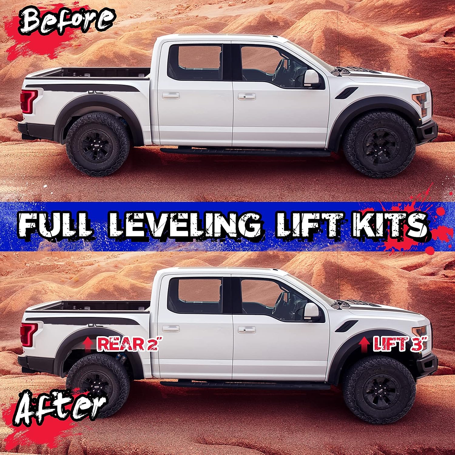 3" Front and 2" Rear Leveling lift kit for 2005-2023 Toyota Tacoma 4WD