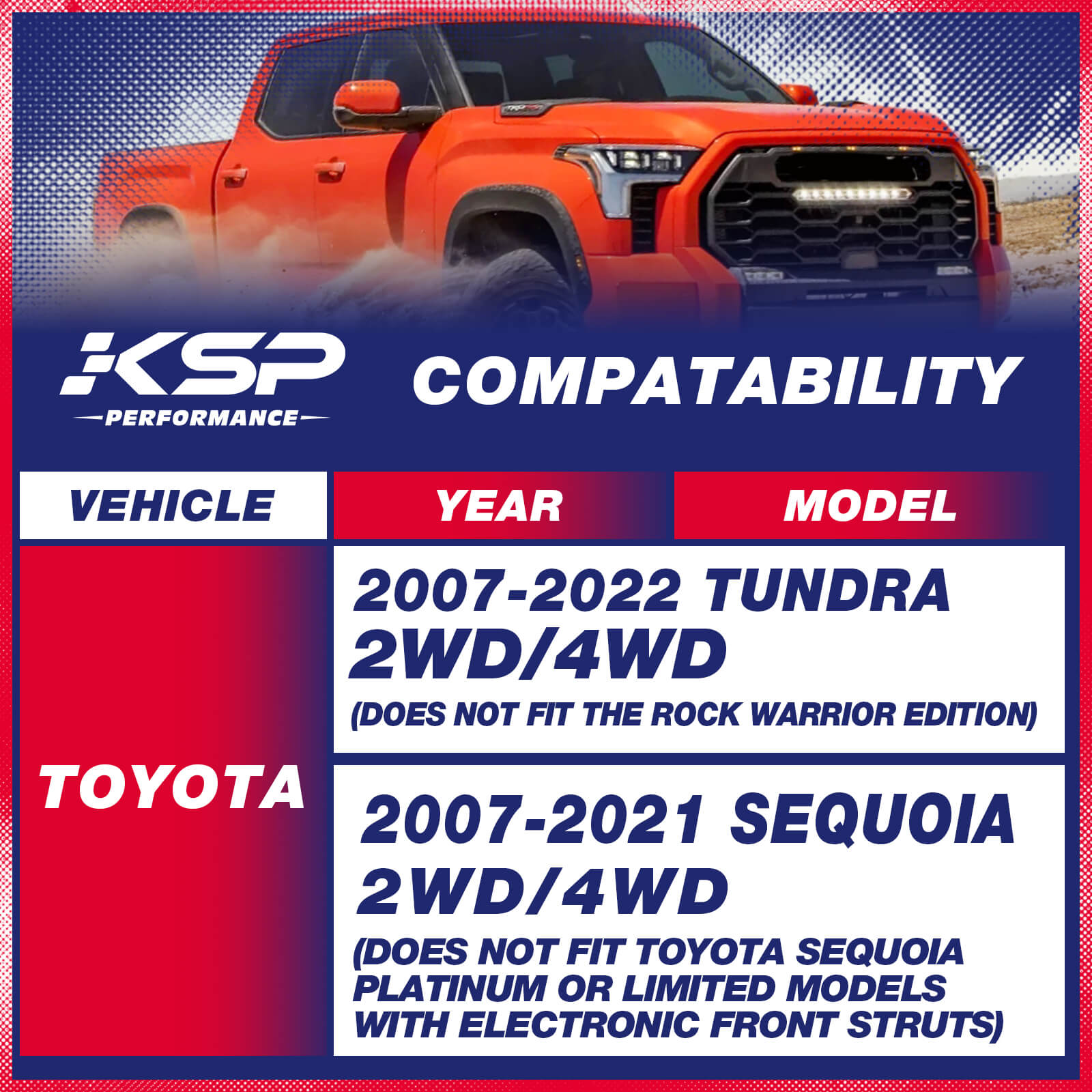 2" Front Leveling Lift Kits For 2007-2021 Toyota Tundra 2WD/4WD