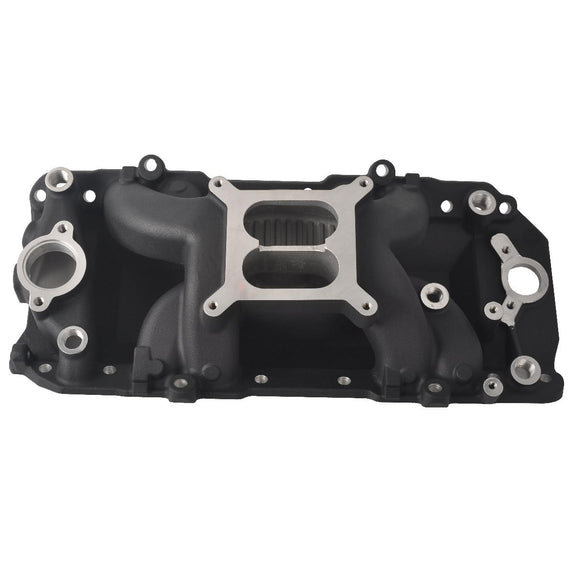 Aluminum Air Gap Dual Plane Engine Intake Manifold, Black Finish