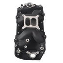 Aluminum Air Gap Dual Plane Engine Intake Manifold, Black Finish-3