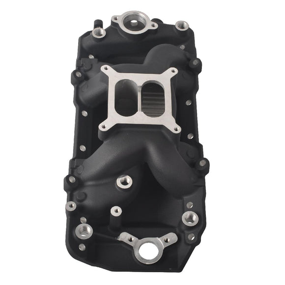 Aluminum Air Gap Dual Plane Engine Intake Manifold, Black Finish