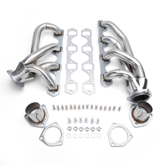 رأس عادم لسيارة فورد موستانج 1964-1978، 289-302-351 V8، مصنوع من الفولاذ المقاوم للصدأ، SBF، مع قابض كتلة صغير