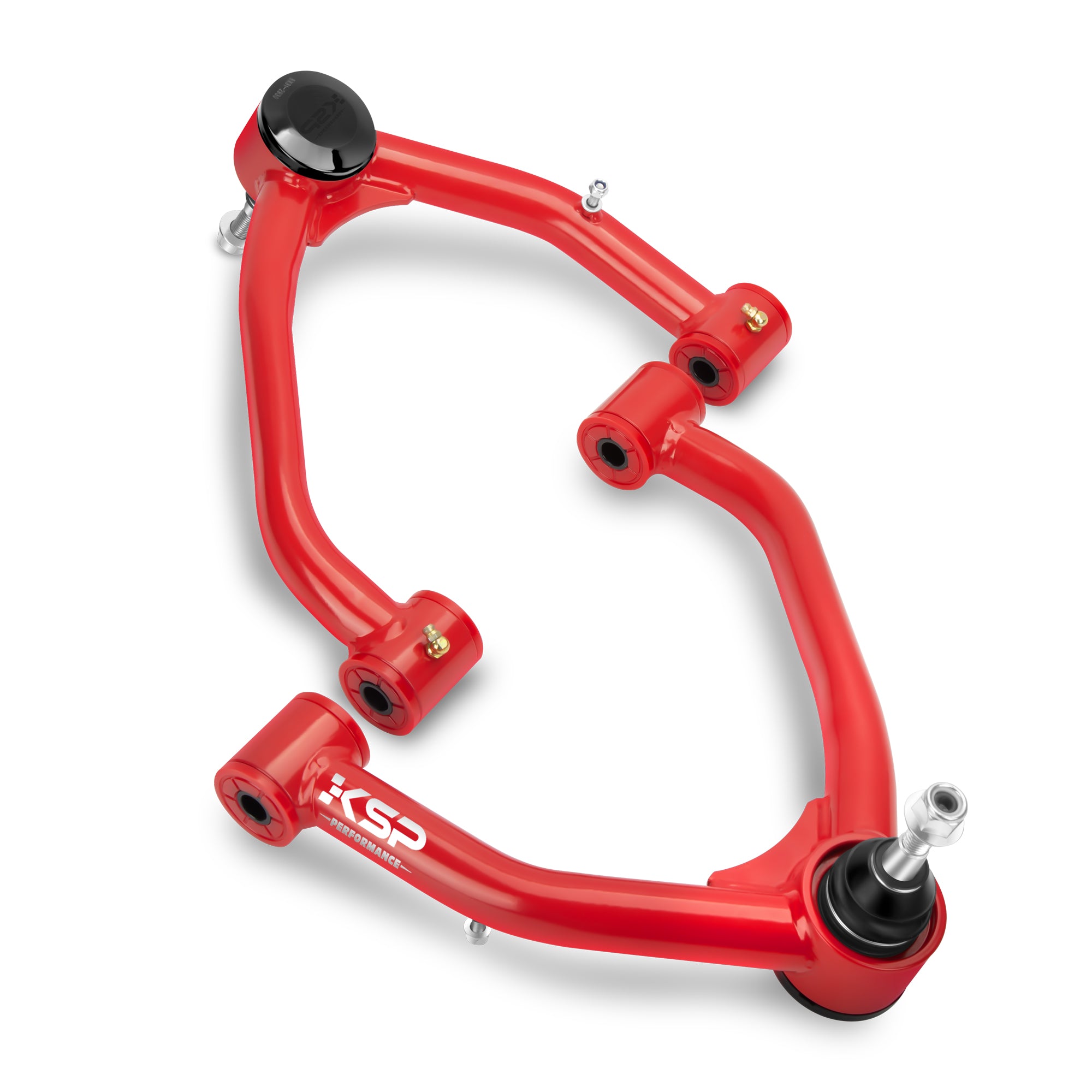 KSP OE Upgrade Front Upper Control Arms Replace Part# RK80669/70 521023/024 25812725 For 2007-2018 Silverado Sierra 0-2 Inch Lift Chevy GMC Red UCAs