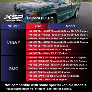 رأس عادم لسيارة شيفروليه/جي إم سي C1500/K1500 بيك أب 305 سعة 5.0 لتر/350 سعة 5.7 لتر موديلات 1988-1997 - 0