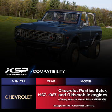 رأس عادم لسيارة شيفروليه SB V8 صغيرة الحجم موديلات 1967-1987، 262 و265 و283 و305 و327 و350 و400 - 0