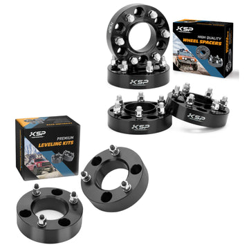 2.5 inch Front Leveling Lift Kits For 2015-2023 Ford F150 with 6x135 1.5" Wheel Spacers