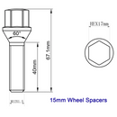4 قطع 5x120 15 مم + 20 مم 72.56 فواصل عجلات BMW المتداخلة مع مسامير ممتدة مناسبة -4