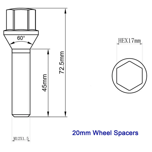 4 قطع 5x120 15 مم + 20 مم 72.56 فواصل عجلات BMW المتداخلة مع مسامير ممتدة مناسبة 