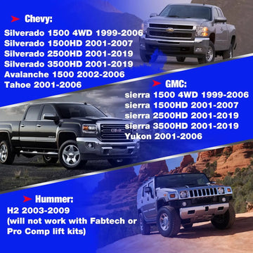 وصلة قضيب التوازن الأمامي المُحسّن من KSP لشاحنة Silverado Sierra 2500HD 3500HD (0-3 بوصات) موديلات 2001-2019، بديل أصلي أصلي  - 0