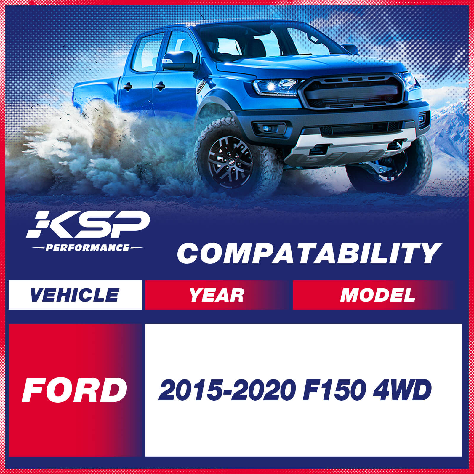 KSP Rear Traction Bar 2015-2020 Ford F150 5-7 inches Lift, Suspension Leaf Spring Lift Bar Stabilizing Kits - 0