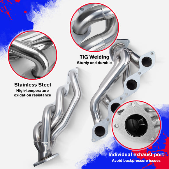 رأس عادم قصير لسيارات شيفروليه سيلفرادو وجي إم سي سييرا ويوكون وأفالانش وسوبربان 1500 سعة 4.8 لتر و5.3 لتر (2000-2006)