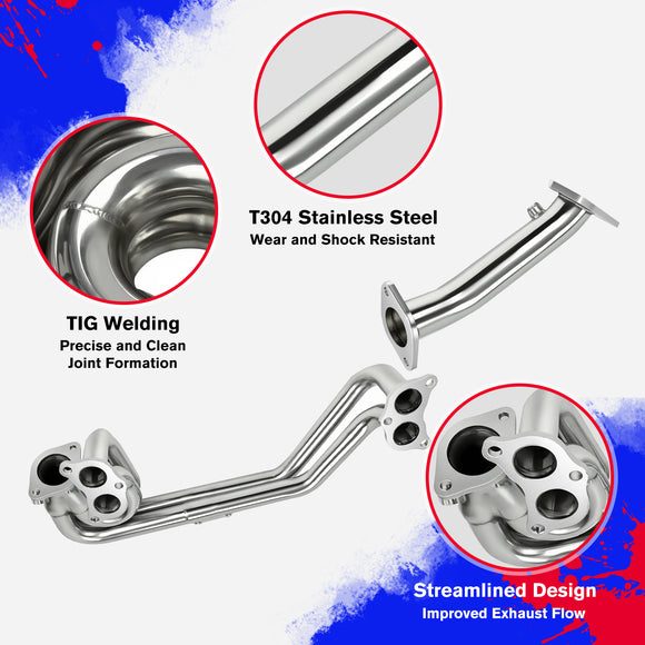 Exhaust Header For 2008-2017 Subaru Impreza WRX/STi 2.0L 2.5L EJ20/ EJ25 H4
