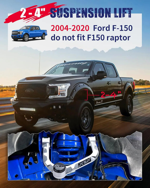 KSP 2-4" Forged Aluminum Upper Control Arm for 2004-2020 Ford F150 Fitment