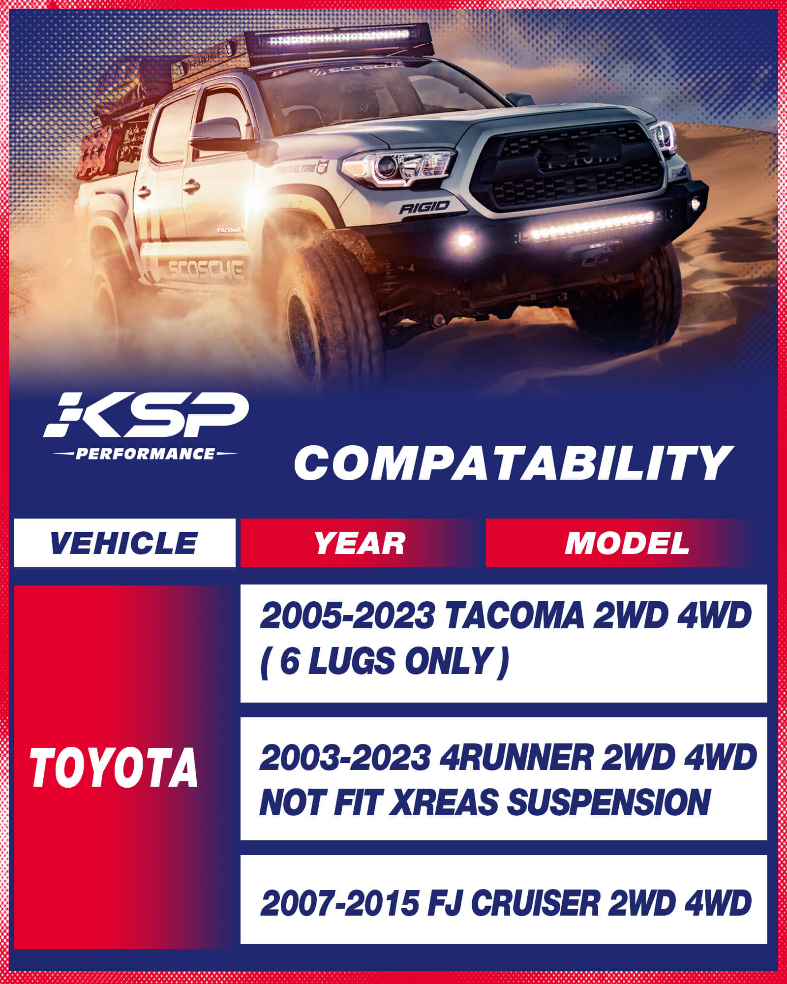 1.5" 2005-2022 Toyota Tacoma/03-21 4Runner Front Leveling Lift Kit - 0