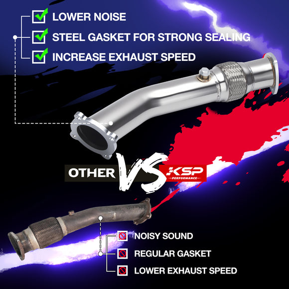 أنبوب عادم توربيني سفلي مقاس 3 بوصات لسيارة فولكس فاجن جولف/جيتا/بيتل 1.8 لتر (1999-2004)