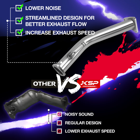أنبوب عادم سفلي لسيارة نيسان 370z وإنفينيتي G37 Z34 موديلات 2008-2018