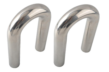 4" OD mandrel bend exhaust pipe kit 8-piece polished stainless steel DIY set - 0