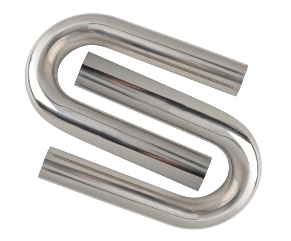 3.5" OD mandrel bend exhaust pipe kit 8-piece polished stainless steel DIY set