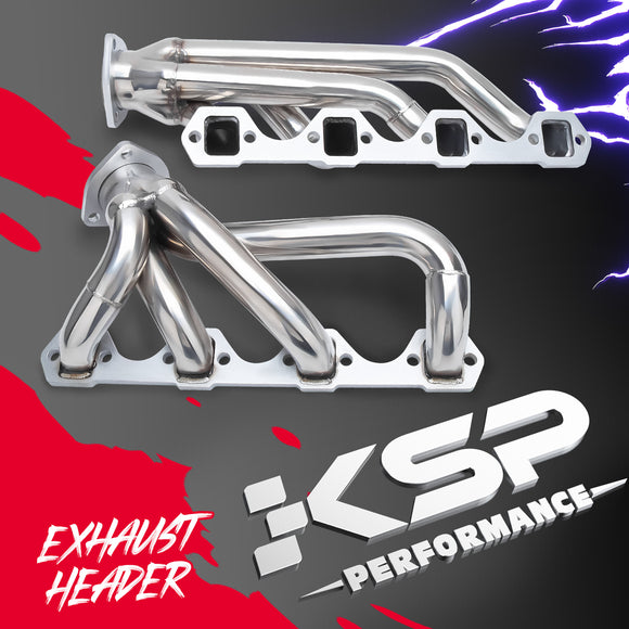 رأس عادم لسيارة فورد موستانج 1964-1978، 289-302-351 V8، مصنوع من الفولاذ المقاوم للصدأ، SBF، مع قابض كتلة صغير