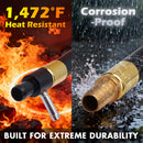 Extreme durability features of the EGR upgrade kit, showcasing $1,472^{\circ}\text{F}$ heat-resistant and corrosion-proof construction to guarantee long-lasting performance in the harsh conditions of a 6.6L Duramax LML diesel engine, built for maximum reliability.