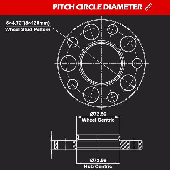 KSP 5x120 Wheel Spacers Size for BMW