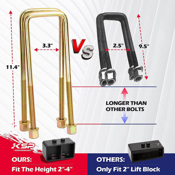 3" Front And 2" Rear Leveling Lift Kit with U Bolt for 2004-2020 Ford F150