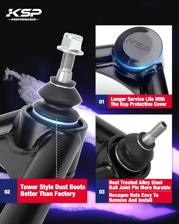 2007-2018 Silverado Sierra Front Upper Control Arms for 2-4" Lift 2WD 4WD