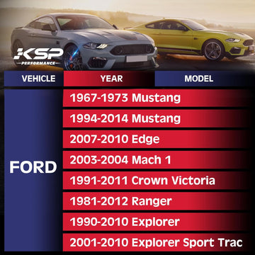 فواصل عجلات KSP لسيارة فورد موستانج (1994-2014) مقاس 1 بوصة، محور مركزي 5×4.5، 25 مم، 1/2 بوصة - 20  - 0