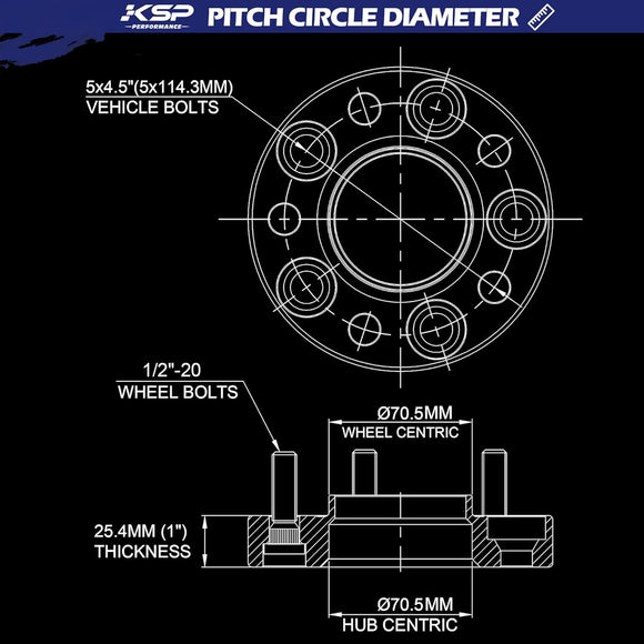 1 inch Hubcentric Wheel Spacers