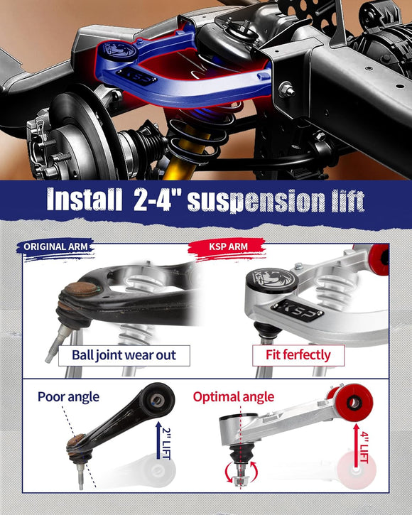 KSP aluminum control arm upgrade comparison