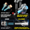 12x1.25 Wheel Lug Bolts for OEM Stock Wheel Lug Bolts,19mm hex for Jeep Renegade Cherokee Compass, 20 Pcs ET Wheel Studs-6