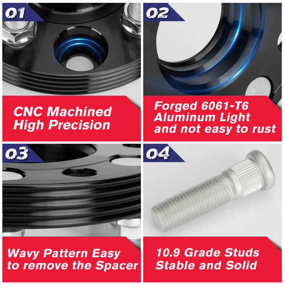 فواصل عجلات تسلا موديل 2017+، 20 مم، قطعتان، 5x114.3، مركزية المحور، تسلا موديل 3، موديل Y 
