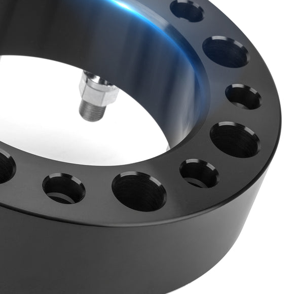 Macro shot of black anodized aluminum surface on wheel spacer highlighting corrosion resistance.