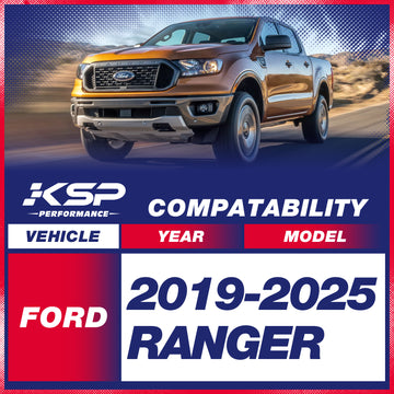 A black 2.5 inch front leveling lift kit for 2019-2026 Ford Ranger