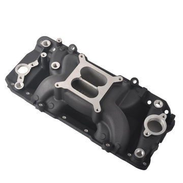 Aluminum Air Gap Dual Plane Intake Manifold for Big Block Chevy BBC V8 396-502 Black Finish