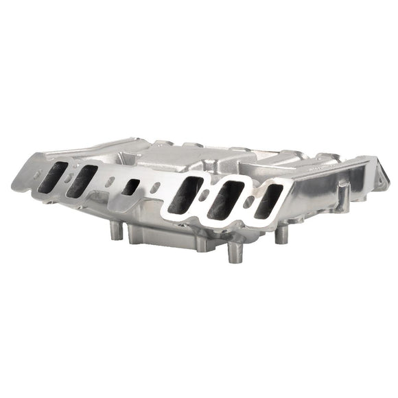 Polished Aluminum Low Rise Engine Intake Manifold, High Performance Upgrade