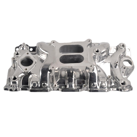 Polished Aluminum Engine Intake Manifold, Silver