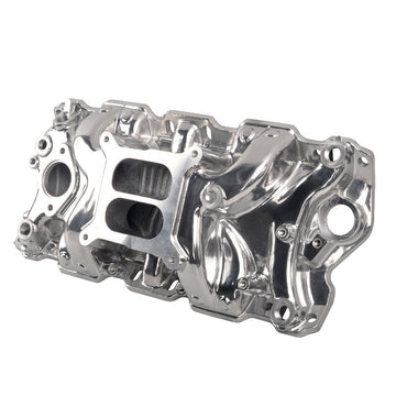 Polished Aluminum Engine Intake Manifold, Silver - 0