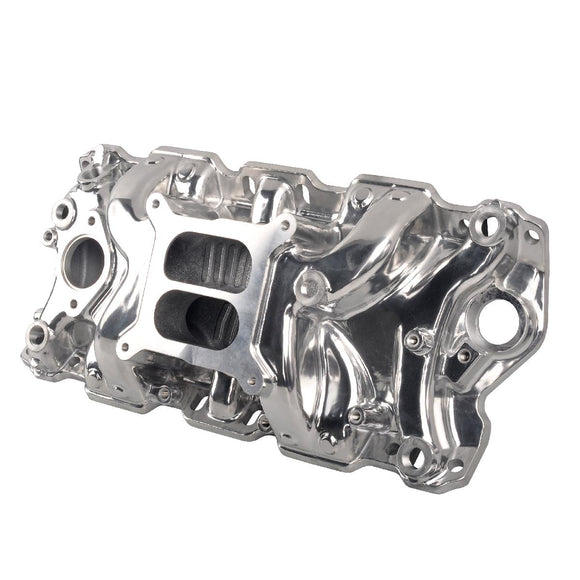 Polished Aluminum Engine Intake Manifold, Silver