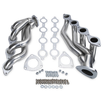 An exhaust shorty header kit for 2000-2006 Chevy Silverado GMC 1500