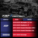 Fitment:
2018-2025 Jeep Wrangler JL/JLU
2019-2025 Jeep Gladiator JT
2011-2023 Jeep Grand Cherokee WK2
2022-2025 Jeep Grand Cherokee WL
2011-2025 Dodge Durango