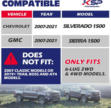 Fitment 0.5” Front Leveling Lift Kits for 2007-2021 Chevy GMC Silverado/Sierra 1500