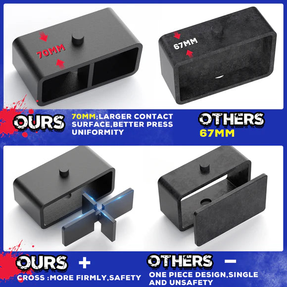 2.5" Front and 2"Rear Leveling Kits for 2007-2021 Toyota Tundra VS Other