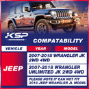 Fitment of 3" Front and 3" Rear Full Leveling Lift Kitsfor 2007-2018 Jeep Wrangler JK with shock extenders KSP