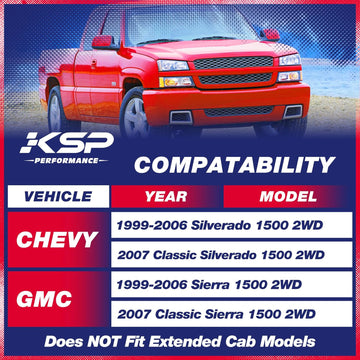 KSP 3" Front And 2" Rear Full Leveling Lift Kit For 1999-2006 Chevy Silverado GMC Sierra 2WD