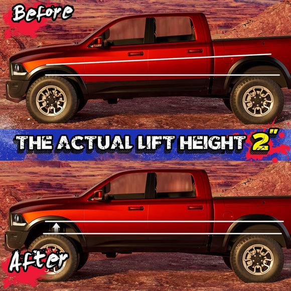 Before and After THE ACTUAL LIFT HIGHT 2 INCH