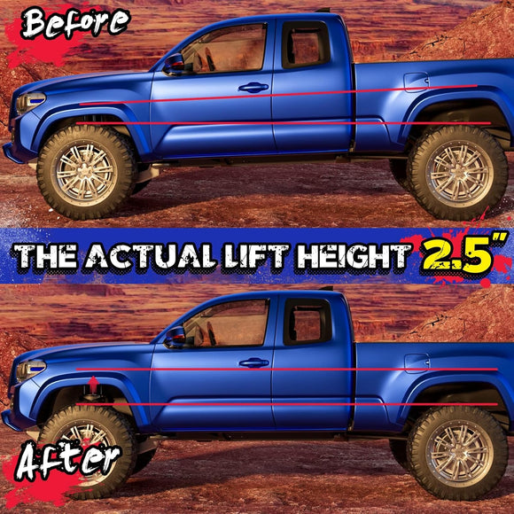Before and After THE ACTUAL LIFT HIGHT 2.5 INCH