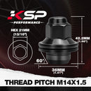 KSP M14×1.5 Lug Nuts Size